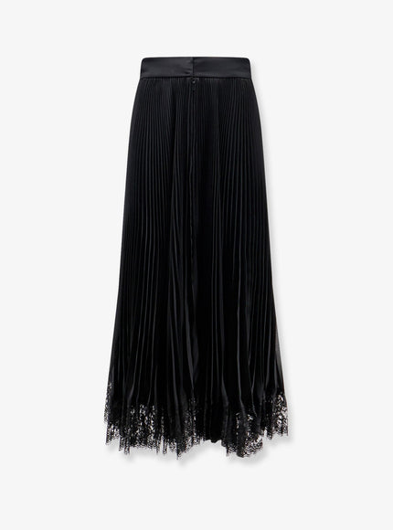 Dolce & Gabbana Long Pleated Skirt With Lace At The Bottom