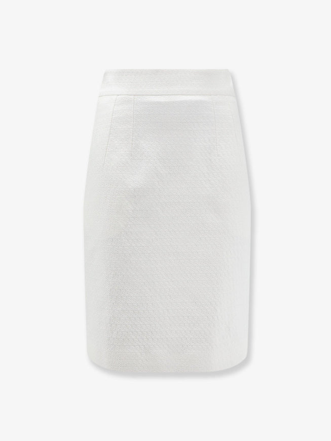 Dolce & Gabbana Stretch Mat Skirt Bianco