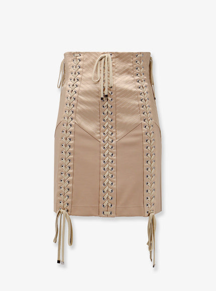 Dolce & Gabbana Shiny Satin Mini Skirt 40 Beige