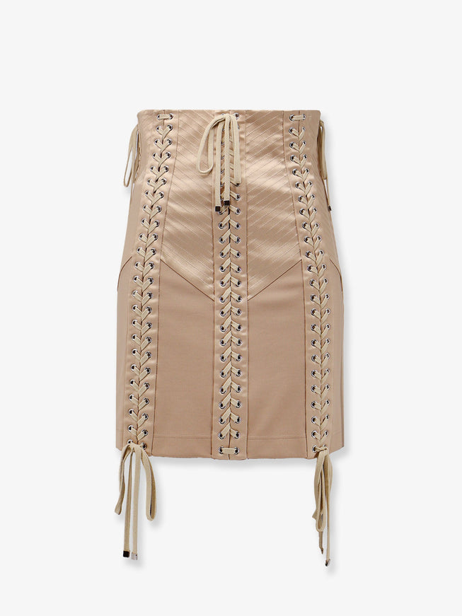 Dolce & Gabbana Shiny Satin Mini Skirt 40 Beige