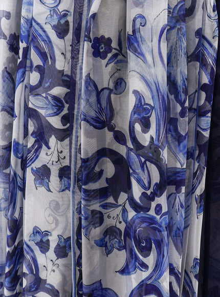 Dolce & Gabbana Silk Skirt With Maiolica Print