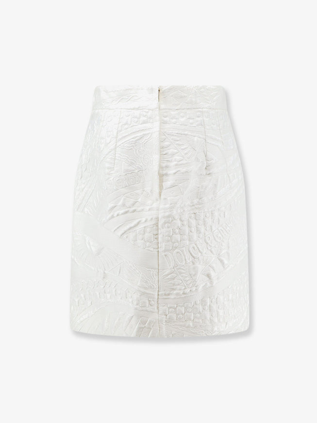Dolce & Gabbana Brocade Skirt With Dg Logo