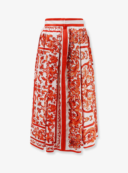 Dolce & Gabbana Cotton Skirt With Maiolica Print