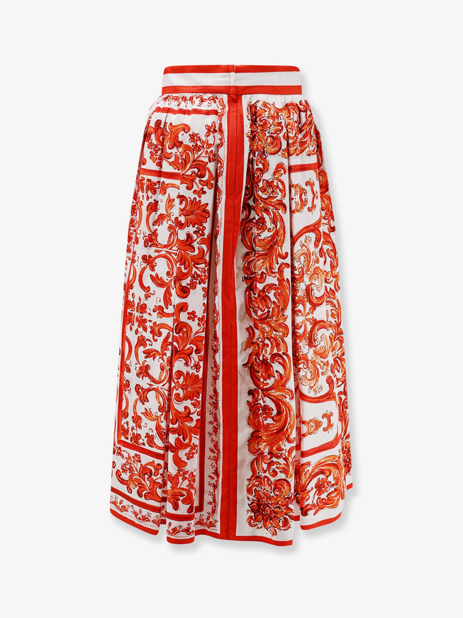 Dolce & Gabbana Cotton Skirt With Maiolica Print