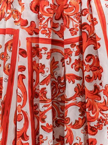 Dolce & Gabbana Cotton Skirt With Maiolica Print