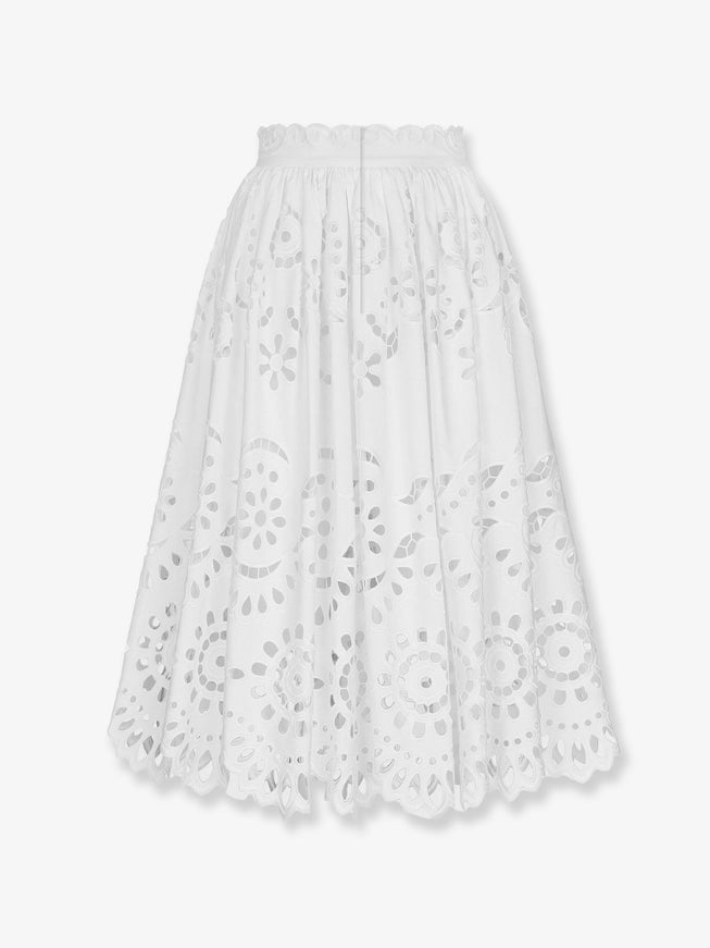 Dolce & Gabbana Cotton Midi Skirt With Cut-Out Details