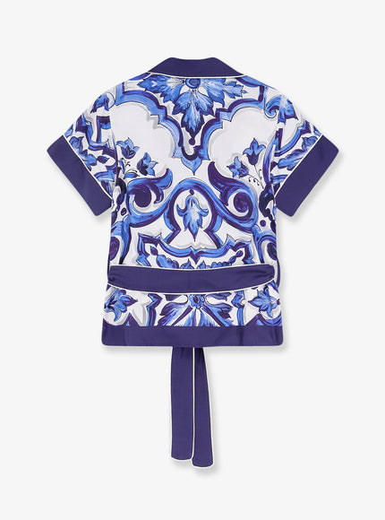 Dolce & Gabbana Silk Shirt With Maiolica Print