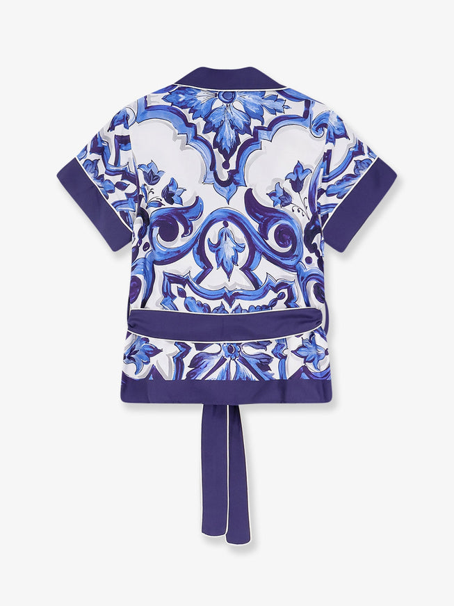 Dolce & Gabbana Silk Shirt With Maiolica Print