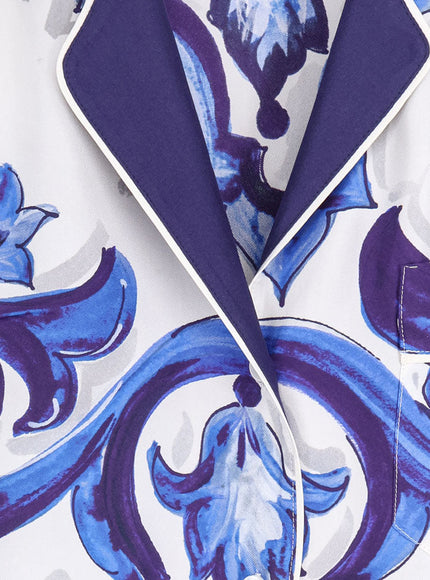 Dolce & Gabbana Silk Shirt With Maiolica Print