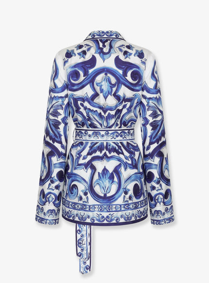 Dolce & Gabbana Silk Shirt With Maiolica Print