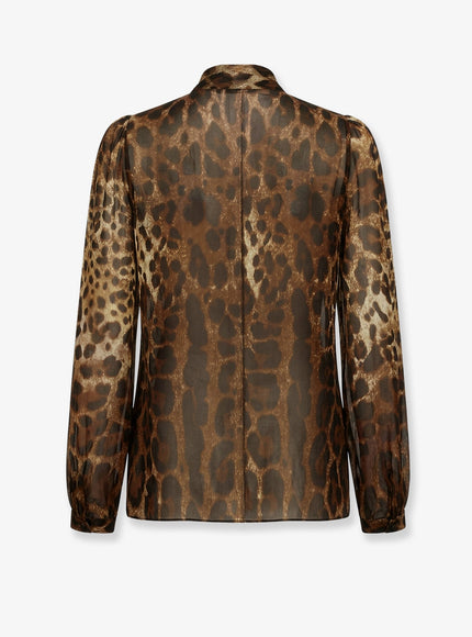 Dolce & Gabbana Chiffon Shirt With Animal Print