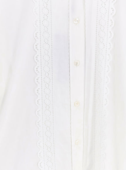 Dolce & Gabbana Oversize Cotton Shirt With Laces Profiles