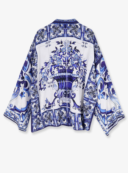 Dolce & Gabbana Silk Shirt With Maiolica Print