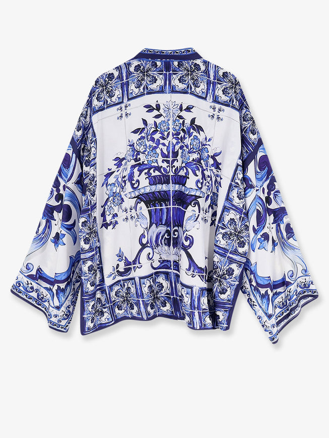 Dolce & Gabbana Silk Shirt With Maiolica Print