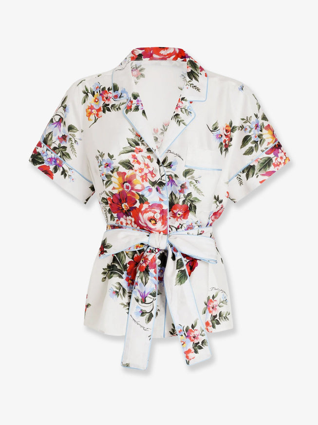 Dolce & Gabbana Vanity Silk Shirt 42 Bianco