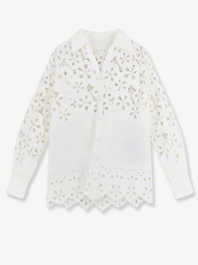 Dolce & Gabbana Cotton Shirt With Cut-Out Details 38 Bianco