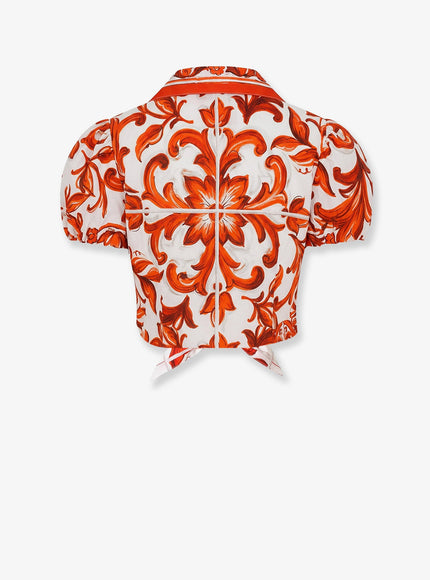 Dolce & Gabbana Cotton Shirt With Maiolica Print