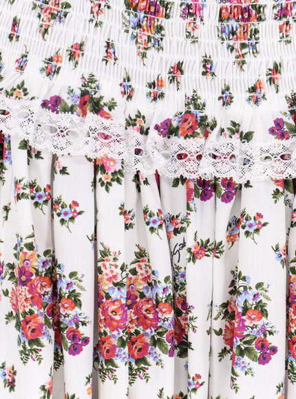 Dolce & Gabbana Poplin Dress With Mazzolini Di Fiori Print