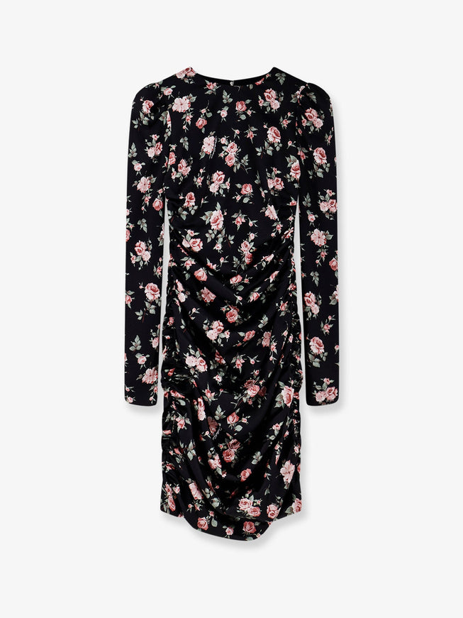 Dolce & Gabbana Stretch Silk Mini Dress With Iconic Print 38 Rose Vintage