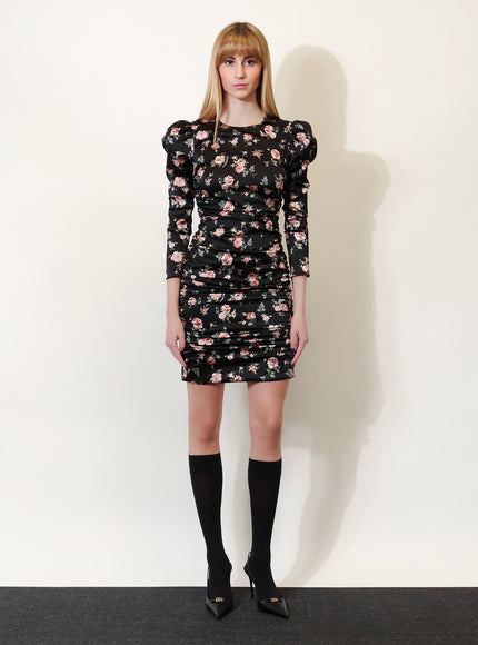 Dolce & Gabbana Stretch Silk Mini Dress With Iconic Print