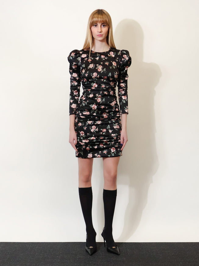 Dolce & Gabbana Stretch Silk Mini Dress With Iconic Print