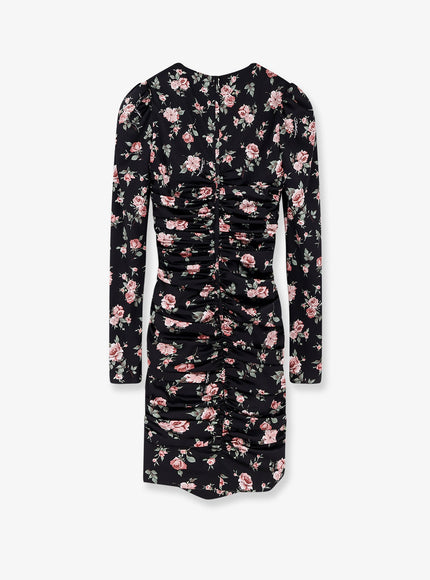 Dolce & Gabbana Stretch Silk Mini Dress With Iconic Print