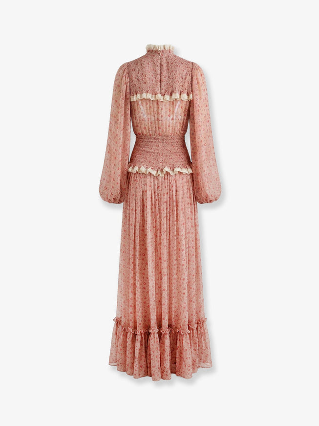 Dolce & Gabbana Chiffon Dress With Roselline Print