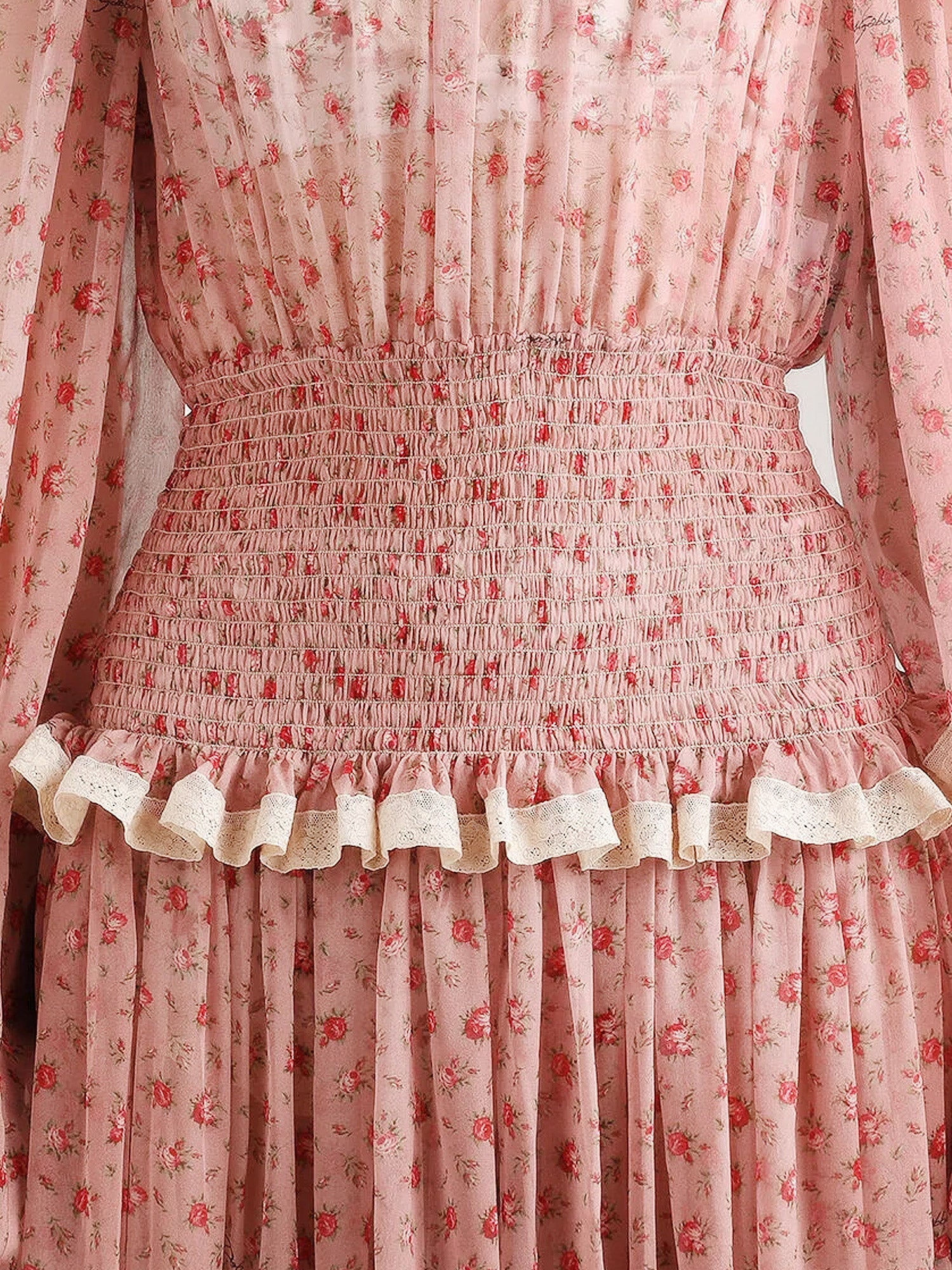 Dolce & Gabbana Chiffon Dress With Roselline Print  Ellie Belle