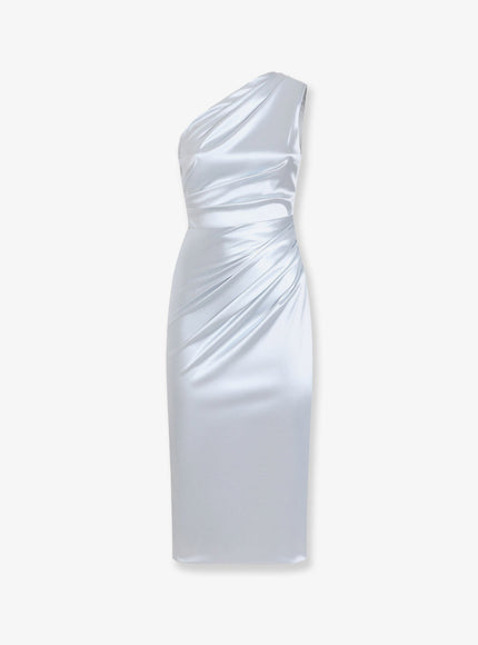 Dolce & Gabbana Satin Midi Dress 40 Grigio
