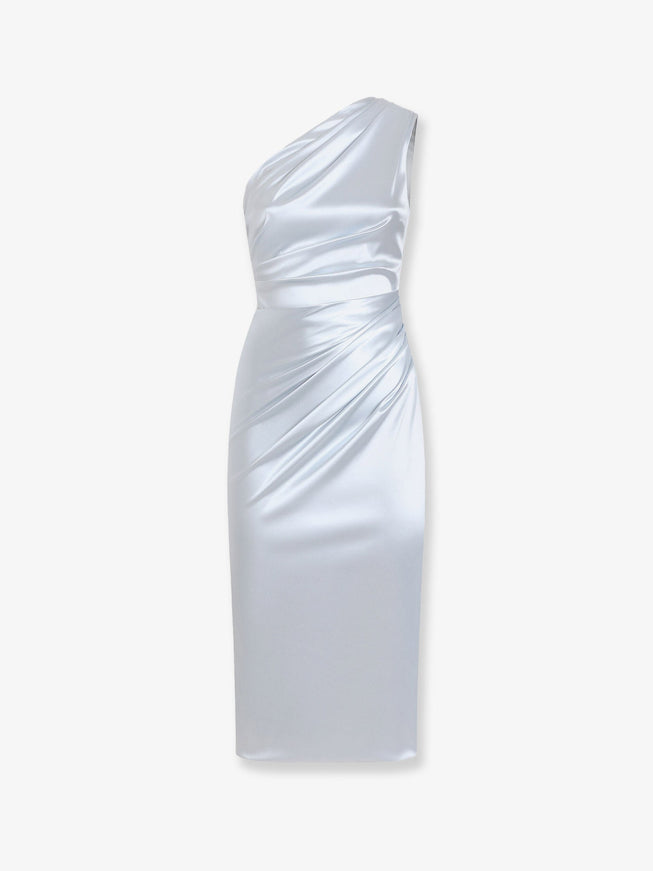 Dolce & Gabbana Satin Midi Dress 40 Grigio