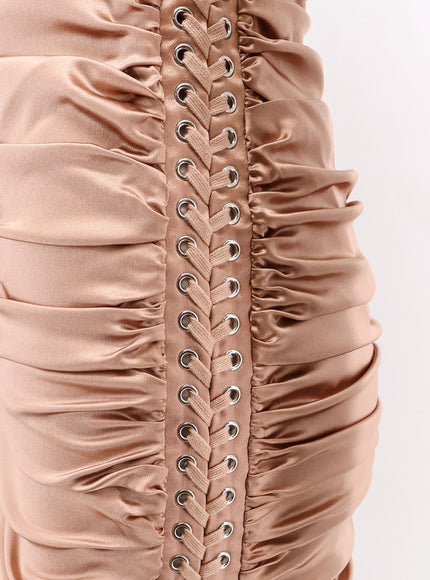 Dolce & Gabbana Stretch Silk Dress With Lateral Drawstring