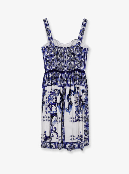 Dolce & Gabbana Cotton Dress With Maiolica Print