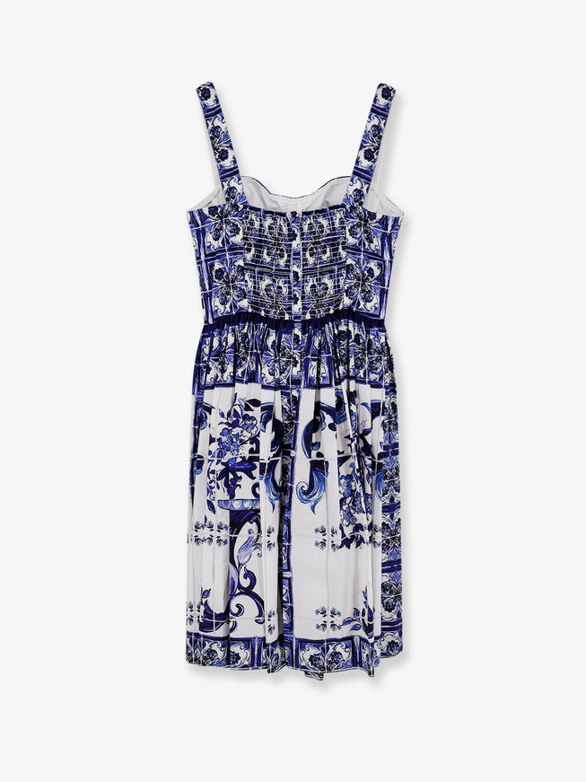 Dolce & Gabbana Cotton Dress With Maiolica Print Ellie Belle Dolce & Gabbana Cotton Dress With Maiolica Print Ellie Belle