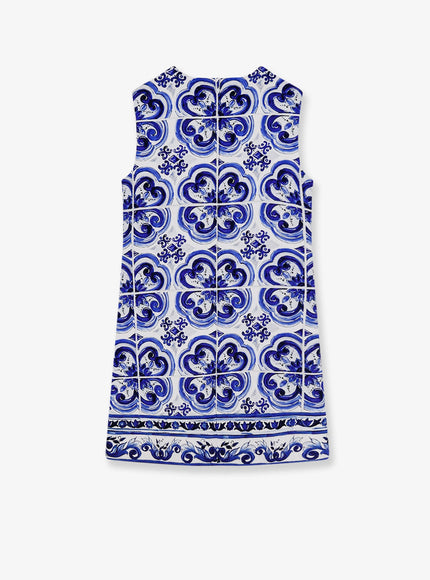 Dolce & Gabbana Cotton And Viscose Dress With Maiolica Print