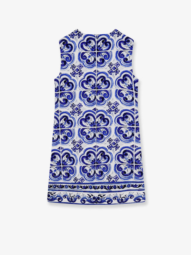 Dolce & Gabbana Cotton And Viscose Dress With Maiolica Print