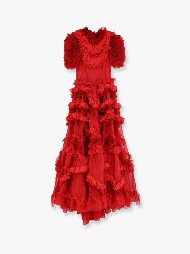 Dolce & Gabbana Long Dress With Flounces And Rouches 40 Fantasia