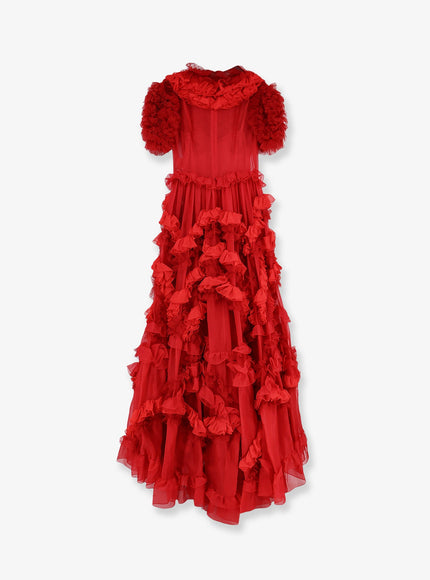 Dolce & Gabbana Long Dress With Flounces And Rouches