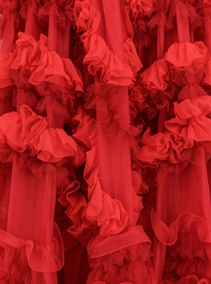 Dolce & Gabbana Long Dress With Flounces And Rouches