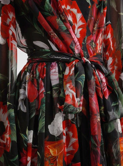 Dolce & Gabbana Chiffon Dress With Floral Print
