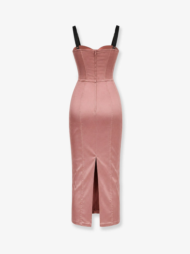 dolce and gabbana pink satin dress Satin mini dress - pink