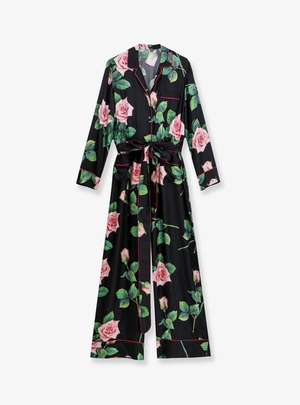 Dolce & Gabbana Silk Jumpsuit With Iconic Print 44 Rosa