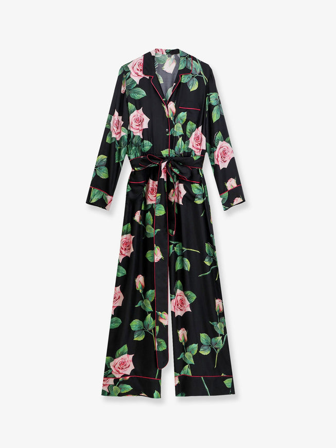 Dolce & Gabbana Silk Jumpsuit With Iconic Print 44 Rosa
