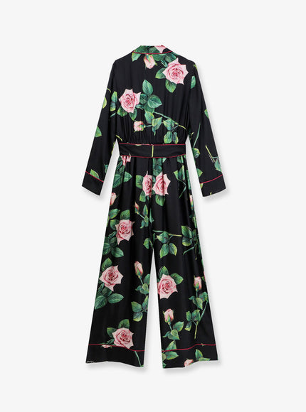 Dolce & Gabbana Silk Jumpsuit With Iconic Print