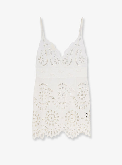 Dolce & Gabbana Poplin Mini Dress With Cut Out Embroidery 42 Bianco