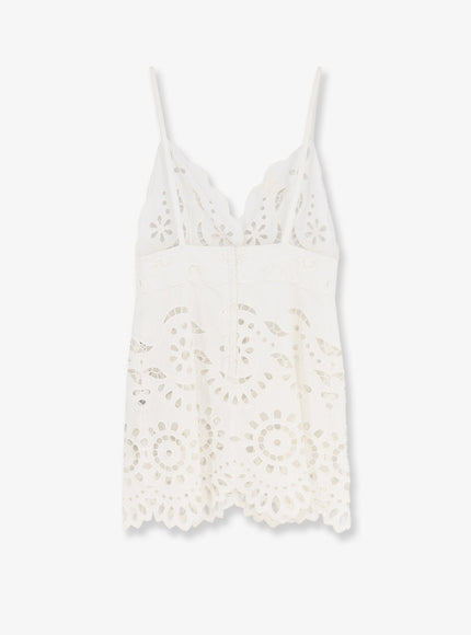 Dolce & Gabbana Poplin Mini Dress With Cut Out Embroidery
