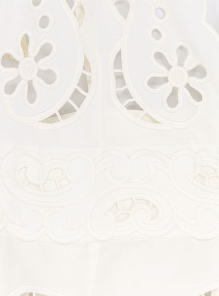 Dolce & Gabbana Poplin Mini Dress With Cut Out Embroidery