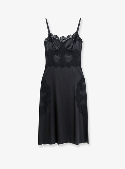 Dolce & Gabbana Slip Dress With Lace Details Nero