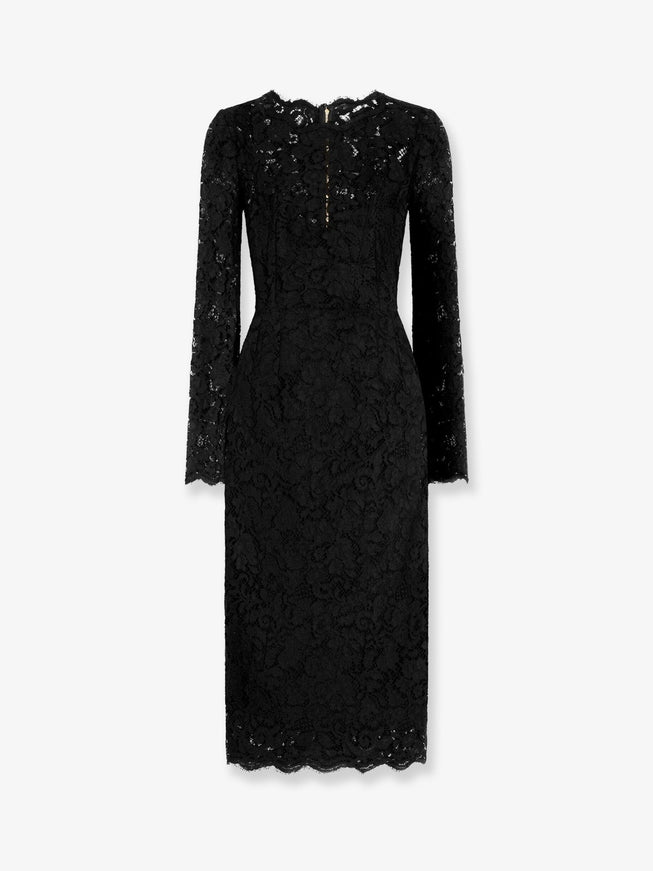 Dolce & Gabbana Cordonet Lace Dress 40 Nero