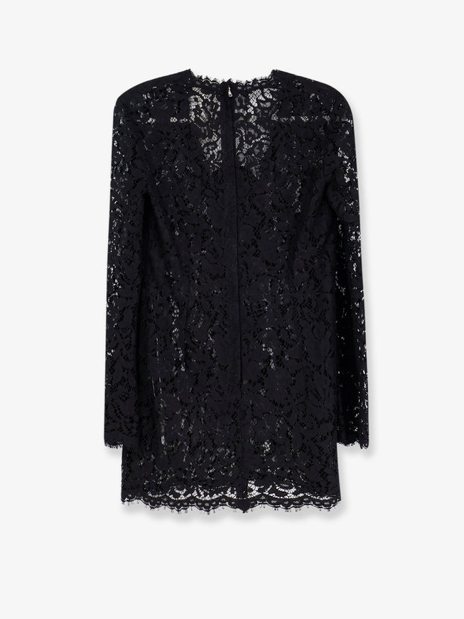 Dolce & Gabbana Lace Dress With Front Flower Detail