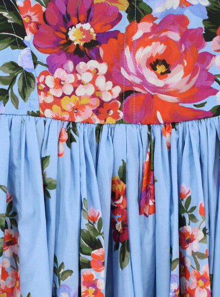 Dolce & Gabbana Cotton Dress With Bouquet Flowers Print